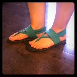 Turquoise Sanuk Yoga Sling Sandals